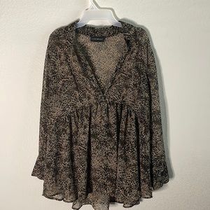 Leopard button up blouse